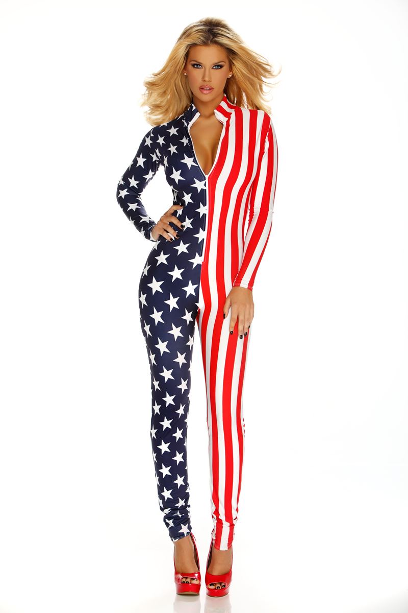 Flag Zipfront Women Bodysuit by Forplay only at  Tdcostumes.com