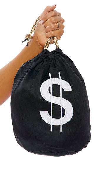 Black Money Bag with Black Dollar Sign for Robbers by Forplay only at  Tdcostumes.com