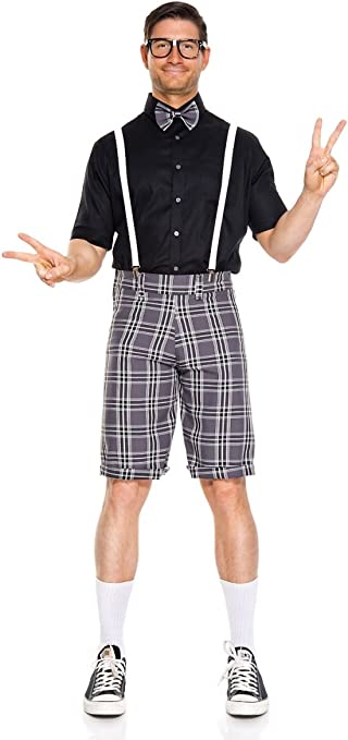Classroom Nerd Men Costume Black and Grey by Music Legs only at  TeeJayTraders.com