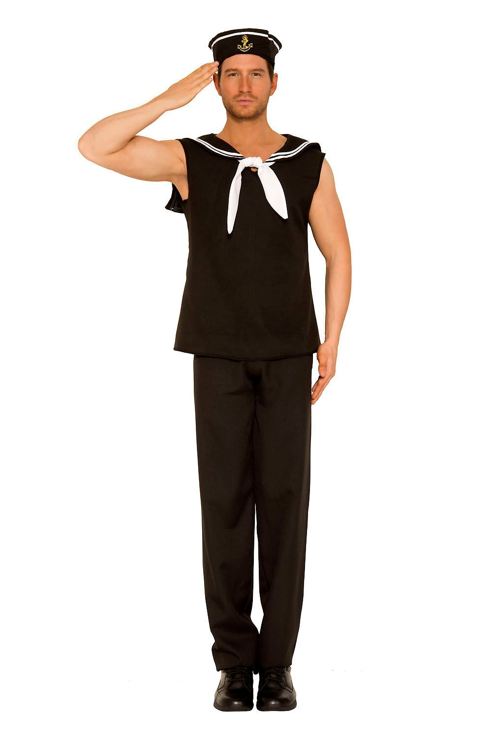 Sailor Black White Men Costume by Music Legs only at  TeeJayTraders.com
